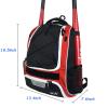 WOLT | Baseball Bat Backpack - Bag for Softball & T-Ball Equipment & Gear, Youth Girl & Adults Women, Holder for Helmet, Glove, Separate Shoes Compartment & Fence Hook (Red) view 2