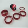 RED Alloy Color Accent Kit Bottle Cages Headset Spacer Lock On Grips Valve Caps Road or Mountain Bike view 3