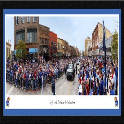 Kansas Jayhawks Victory Parade - 42x15.5-inch Single Mat, Select Framed Picture by Blakeway Panoramas