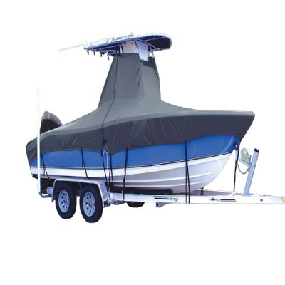 STOPBYUS 6.25OZ Semi-Custom Boat Cover Measured to Fit a Center Console T-TOP Dual Engine 17'5''-18'4''x102