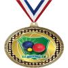 2.75" Bocce Ball Medals, Gold Vega Trophy Award with Free Neck Ribbon 50 Pack view 1
