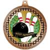 2.75" Bronze Vega Bowling Most Improved Medal Award, Sports Trophy Award Includes Free Neck Ribbon 50 Pack view 2
