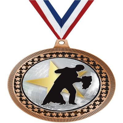 2.75" Ballroom Dance Medal Awards, Bronze Vega Ballroom Dance Team Trophy Awards Includes Free Neck Ribbon 20 Pack