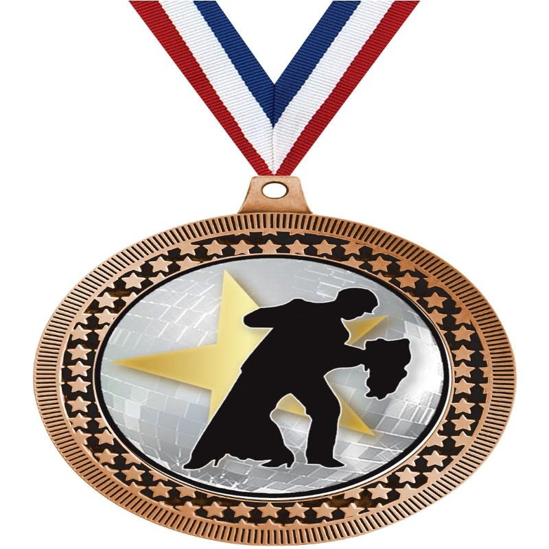 2.75" Ballroom Dance Medal Awards, Bronze Vega Ballroom Dance Team Trophy Awards Includes Free Neck Ribbon 20 Pack