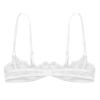 Alvivi Womens Sheer Floral Lace Underwired Bra Sexy Half Cup Unlined Brassiere Lingerie Underwear White X-Large view 4