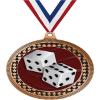 2.75" Dice Medal Awards, Bronze Vega Dice Team Trophy Awards Includes Free Neck Ribbon 20 Pack view 1