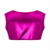 Aislor Kids Big Girls Shiny Metallic Crop Tank Tops Racer Back Dance Athletic Sports Bra z07Hot Pink* 8-10 Years view 2
