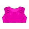 Aislor Kids Big Girls Shiny Metallic Crop Tank Tops Racer Back Dance Athletic Sports Bra z07Hot Pink* 8-10 Years view 3