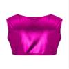 easyforever Girls Shiny Metallic Gymnastics Crop Tops Dancewear Kids Ballet Dance Leotards Tank Tops Bra Activewear Xx*Hot Pink 8-10 Years view 2