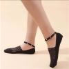 4 Pairs Pearl Lace No Show Socks Pearl Lace Mesh Thin Silk Ankle Sock Casual Low Cut Socks for Women (2 Pairs Black+2 Pairs White) view 2