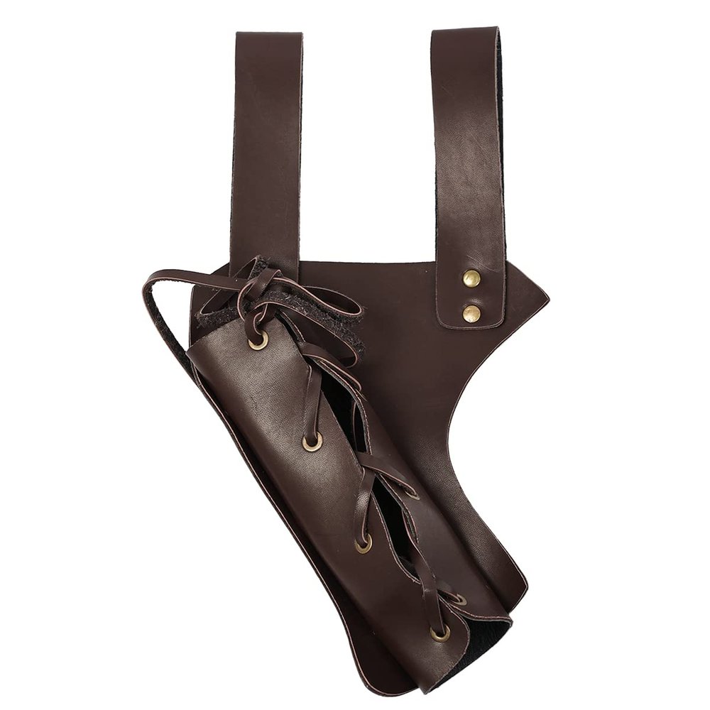 BLESSUME Medieval Knight Belt with Sword Frog Holster Rapier Scabbard Holder 1pc (Brown 13)