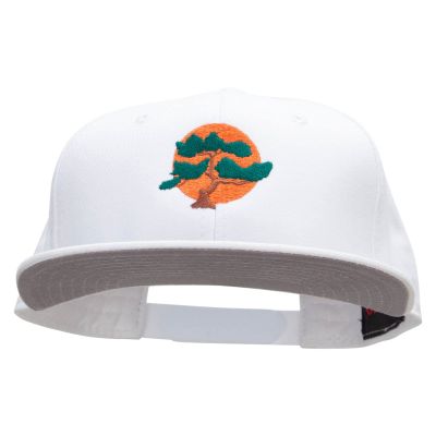 e4Hats.com Karate Bonsai Tree Embroidered Prostyle Snapback - White OSFM