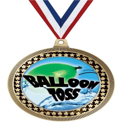 2.75" Balloon Toss Medal Awards, Gold Vega Balloon Toss Team Trophy Awards Includes Free Neck Ribbon 20 Pack