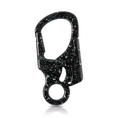 Ahiller Carabiner Clip, Double Anti-Misopening Locking Design, 3" Zinc Alloy Heavy Keychain for Outdoor Camping Hiking, Key Ring Clip (Black Green-1P)