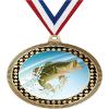 2.75" Fishing Largemouth Bass Medal Awards, Gold Vega Fishing Largemouth Bass Team Trophy Awards Includes Free Neck Ribbon 50 Pack view 1