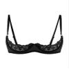 Alvivi Womens Sheer Floral Lace Underwired Bra Sexy Half Cup Unlined Brassiere Lingerie Underwear Black XX-Large view 1