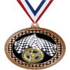 2.75" Racing Medal Awards, Bronze Vega Racing Team Trophy Awards Includes Free Neck Ribbon 100 Pack view 1