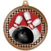 2.75" Bowling Red Stripes Medal Awards, Bronze Vega Bowling Red Stripes Team Trophy Awards Includes Free Neck Ribbon 50 Pack view 2