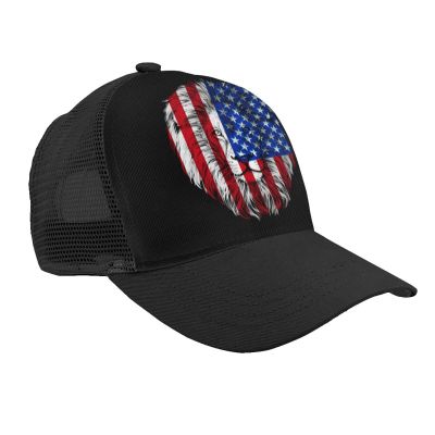 American Flag Lion Mesh Trucker Hats,Outdoor Snapback Dad Hat,Hip Hop Men Women Adjustable Baseball Caps