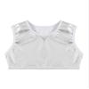 Aislor Kids Big Girls Shiny Metallic Crop Tank Tops Racer Back Dance Athletic Sports Bra z07Silver* 12-14 Years view 3