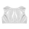 Aislor Kids Big Girls Shiny Metallic Crop Tank Tops Racer Back Dance Athletic Sports Bra z07Silver* 12-14 Years view 4