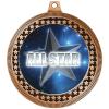 2.75" All Star Medal Awards, Bronze Vega All Star Team Trophy Awards Includes Free Neck Ribbon 20 Pack view 2