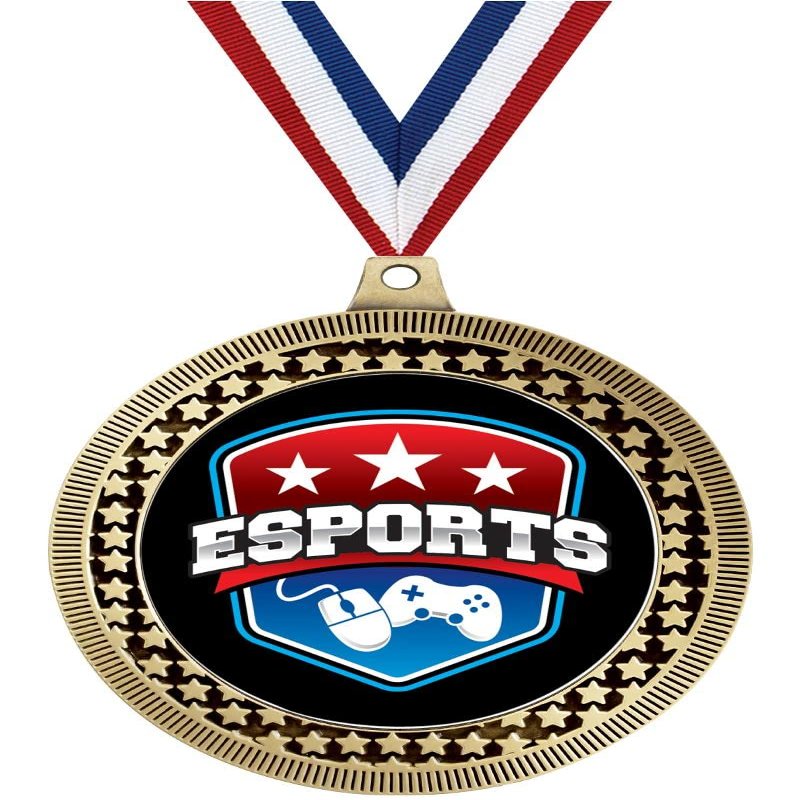 2.75" Esports Medal Awards, Gold Vega Esports Team Trophy Awards Includes Free Neck Ribbon 20 Pack