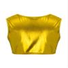 easyforever Girls Shiny Metallic Gymnastics Crop Tops Dancewear Kids Ballet Dance Leotards Tank Tops Bra Activewear Xx*Gold 8-10 Years view 2