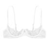 Alvivi Womens Sheer Floral Lace Underwired Bra Sexy Half Cup Unlined Brassiere Lingerie Underwear White 3X-Large view 3