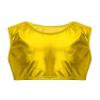 Aislor Kids Big Girls Shiny Metallic Crop Tank Tops Racer Back Dance Athletic Sports Bra z07Gold* 15-16 Years view 1