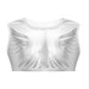 easyforever Girls Shiny Metallic Gymnastics Crop Tops Dancewear Kids Ballet Dance Leotards Tank Tops Bra Activewear Xx*Silver 3-6 Years view 1