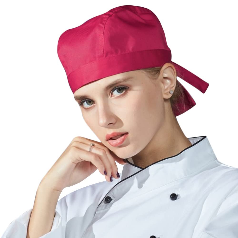 Barista Hat for Men Women Chef Cooking Cap Waiter Baker Skull Cap Adjustable Cater Kitchen Sushi Restaurant Uniform Turban Wine