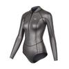 Womens Wetsuit 2mm Smooth-Skin Neoprene Wetsuit Dark Grey with Front Zipper Springs Bottom One-Piece Long Sleeve Swimsuits for Women Diving Surfing Snorkeling view 1