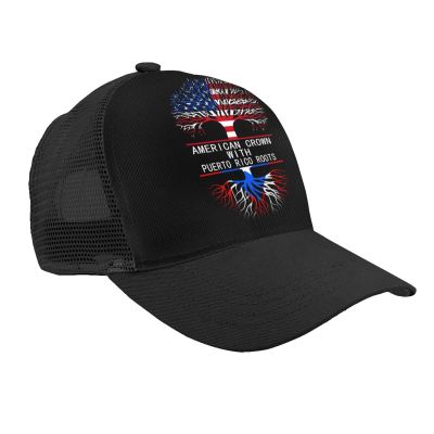 American Crown with Puerto Rico Roots Mesh Trucker Hats,Outdoor Snapback Dad Hat,Hip Hop Men Women Adjustable Baseball Caps