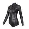 Womens Wetsuit 2mm Smooth-Skin Neoprene Wetsuit Black with Front Zipper Springs Bottom One-Piece Long Sleeve Swimsuits for Women Diving Surfing Snorkeling view 1
