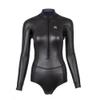 Womens Wetsuit 2mm Smooth-Skin Neoprene Wetsuit Black with Front Zipper Springs Bottom One-Piece Long Sleeve Swimsuits for Women Diving Surfing Snorkeling view 2