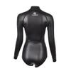 Womens Wetsuit 2mm Smooth-Skin Neoprene Wetsuit Black with Front Zipper Springs Bottom One-Piece Long Sleeve Swimsuits for Women Diving Surfing Snorkeling view 3