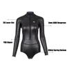 Womens Wetsuit 2mm Smooth-Skin Neoprene Wetsuit Black with Front Zipper Springs Bottom One-Piece Long Sleeve Swimsuits for Women Diving Surfing Snorkeling view 4