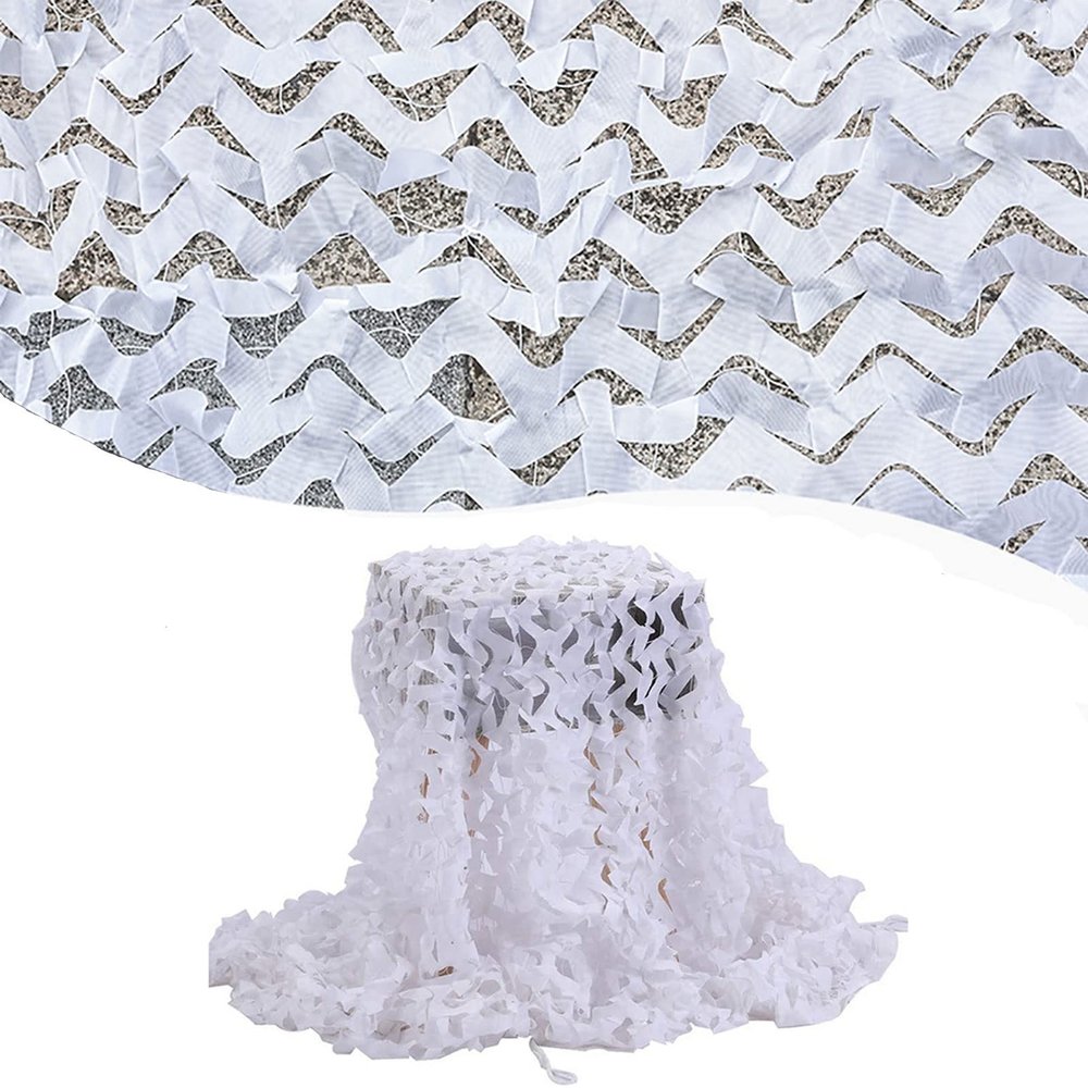 Camo Netting Camouflage Net Bundeswehr Sun Protection Camouflage Net White Camouflage Net for Parasol Garden Decoration Photography (Size : 4x5m(13.1x16.4ft))