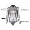 Womens Wetsuit 2mm Smooth-Skin Neoprene Wetsuit Silver with Front Zipper Springs Bottom One-Piece Long Sleeve Swimsuits for Women Diving Surfing Snorkeling view 4
