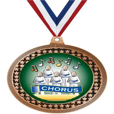 2.75" Chorus Medal Awards, Bronze Vega Chorus Team Trophy Awards Includes Free Neck Ribbon 20 Pack
