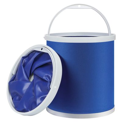 Homelove Collapsible Camping Fishing Bucket - 11L (2.9 Gallons) Durable Pop Up Water Container for Car Washing, Boating or Other Outdoor Activities - Foldable, Blue