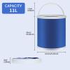 Homelove Collapsible Camping Fishing Bucket - 11L (2.9 Gallons) Durable Pop Up Water Container for Car Washing, Boating or Other Outdoor Activities - Foldable, Blue view 2