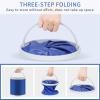 Homelove Collapsible Camping Fishing Bucket - 11L (2.9 Gallons) Durable Pop Up Water Container for Car Washing, Boating or Other Outdoor Activities - Foldable, Blue view 3