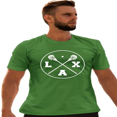5X-Large Kelly Green Mens LAX Lacrosse Sticks T-Shirt