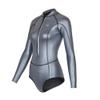 Womens Wetsuit 2mm Smooth-Skin Neoprene Wetsuit Silver Grey with Front Zipper Springs Bottom One-Piece Long Sleeve Swimsuits for Women Diving Surfing Snorkeling view 1