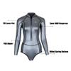 Womens Wetsuit 2mm Smooth-Skin Neoprene Wetsuit Silver Grey with Front Zipper Springs Bottom One-Piece Long Sleeve Swimsuits for Women Diving Surfing Snorkeling view 4