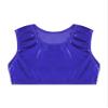 Aislor Kids Big Girls Shiny Metallic Crop Tank Tops Racer Back Dance Athletic Sports Bra z07Royal Blue* 3-6 Years view 3