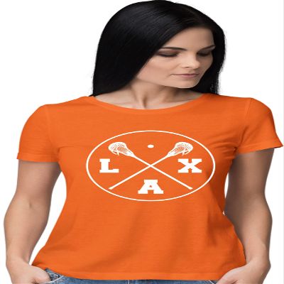 XX-Large Orange Women LAX Lacrosse Sticks T-Shirt