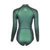 Womens Wetsuit 2mm Smooth-Skin Neoprene Wetsuit Green with Front Zipper Springs Bottom One-Piece Long Sleeve Swimsuits for Women Diving Surfing Snorkeling view 3